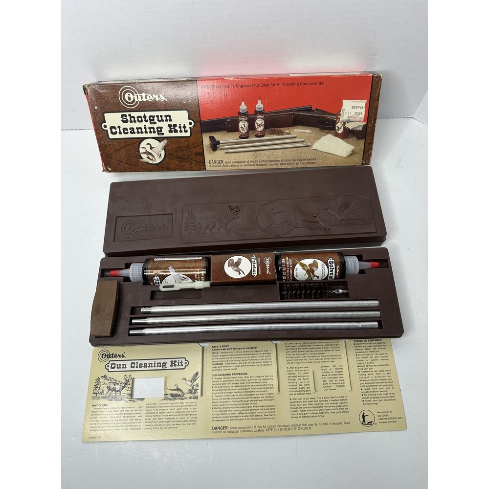 Vintage Outers Shotgun Cleaning Kit 12 Gauge Model P-478 Complete Boxed Set NOS